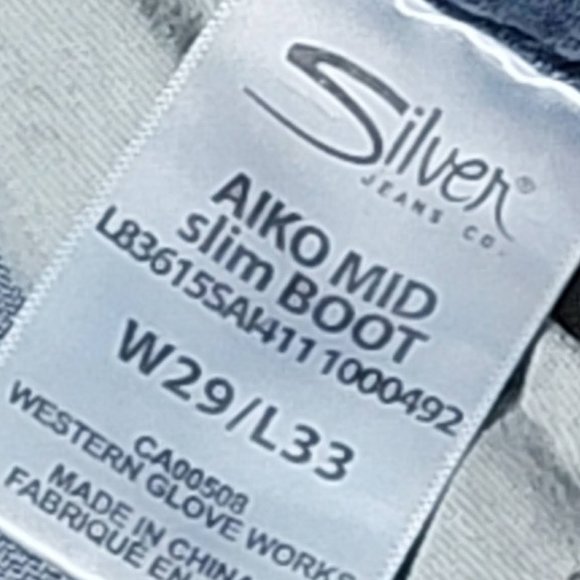 Silver AIKO Mid Slim Boot Cut Fluid Denim Jeans Size 29 - Picture 3 of 15